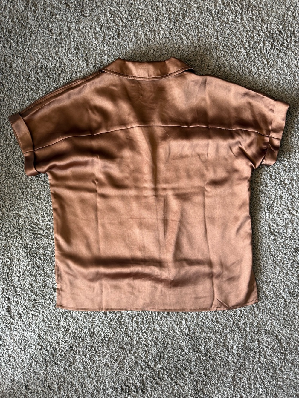 Rachel Zoe Satin Rust-Brown Blouse - Picture 2 of 3